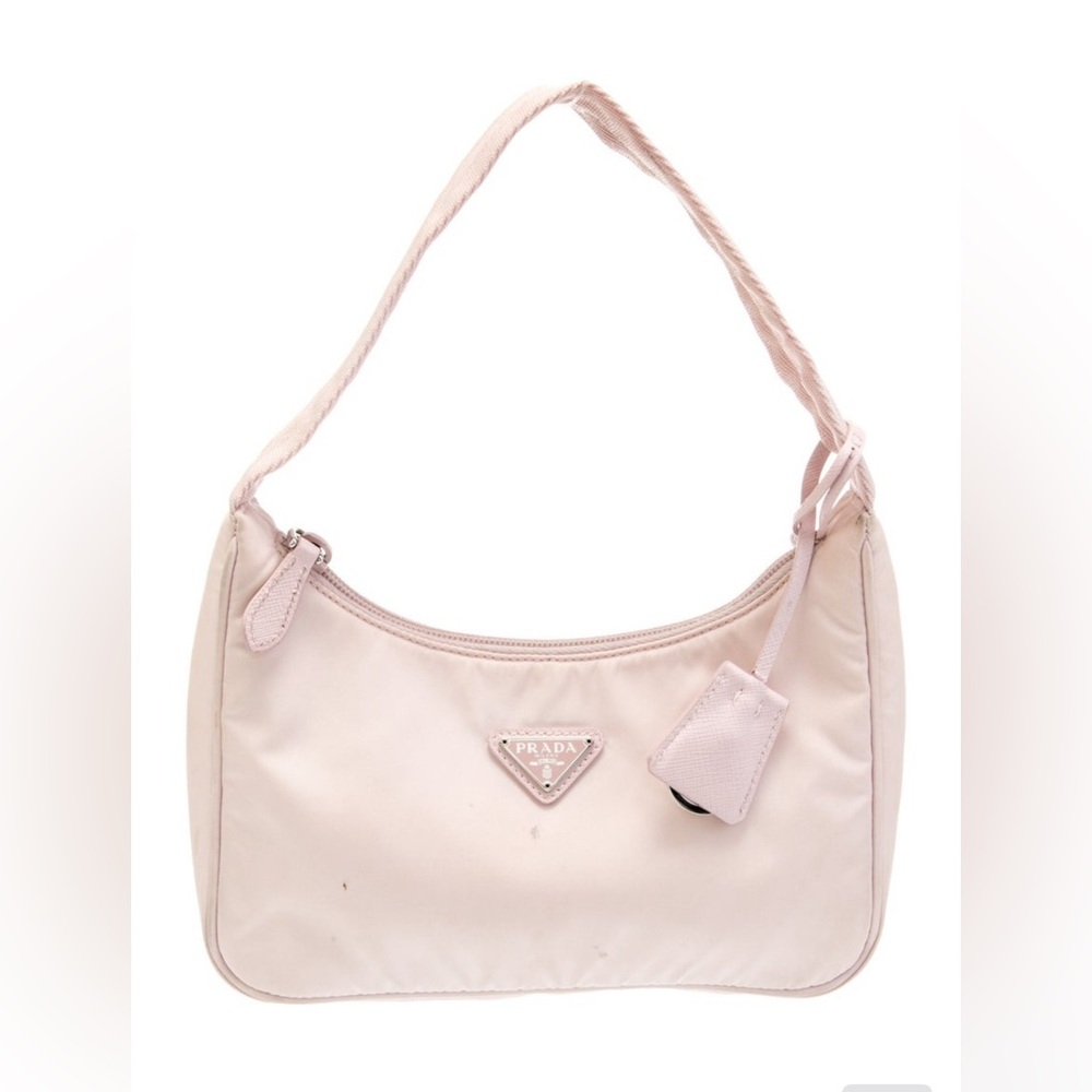 Prada Pink Re EditionShoulder Bag Saffiano Leather Nylon 2000